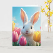 Birthday Bunny in Tulip Karte (Gelbe Blume)