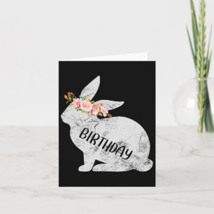 Birthday Bunny Matching Family Floral Bunny Rabbit Karte