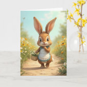 Birthday Bunny mit Daisy Basket Karte (Gelbe Blume)