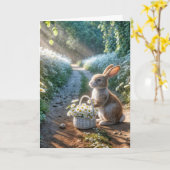Birthday Bunny mit Daisy Basket Karte (Gelbe Blume)