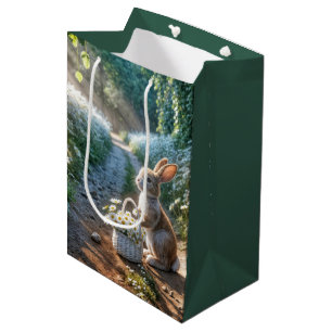 Birthday Bunny mit einem Korb von weißen Milchsort Mittlere Geschenktüte