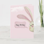 Birthday Bunny on Pink Karte (Vorderseite)