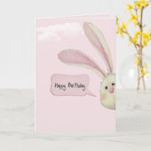 Birthday Bunny on Pink Karte (Gelbe Blume)