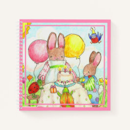 Birthday Bunny Spiral Notebook Notizblock