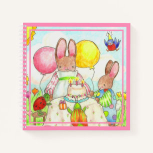 Birthday Bunny Spiral Notebook Notizblock