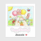 Birthday Bunny Sticker (Blatt)