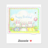 Birthday Bunny und Balloon Sticker (Blatt)