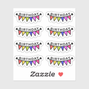 Birthday Bunting Banners Bday Erinnerung Plane Aufkleber