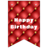 Birthday Bunting Flags Gold Red Diamonds getuftet Wimpelkette (Erste Fahne)