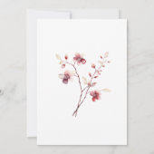 Birthday Burgundy Blush Pink Wildblume Einladung (Rückseite)