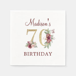 Birthday Burgundy Gold Personalisiert Napkins Serviette