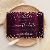 Birthday burgundy Rose Gold Save the Date