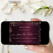 Birthday burgundy Rose Gold Save the Date