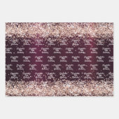 Birthday burgundy Rose goldener Name elegant Geschenkpapier Set (Vorderseite)