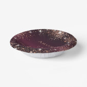 Birthday burgundy Rose Goldname-Skript Pappteller (Gewinkelt)