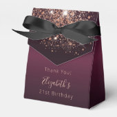 Birthday burgundy Rose Goldname Vielen Dank Geschenkschachtel (Vorderseite)