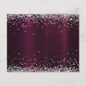 Birthday burgundy silberblümlich Save the Date (Rückseite)