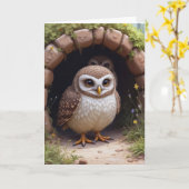 Birthday Burrowing Owls In einer Höhle Karte (Gelbe Blume)