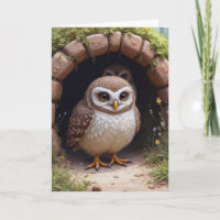 Birthday Burrowing Owls In einer Höhle