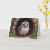 Birthday Burrowing Owls In einer Höhle Karte (Gelbe Blume)