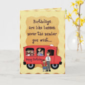 Birthday Bus Karte (Gelbe Blume)