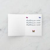 Birthday Butterfly Flowery Wings Card Karte (Innenseite)