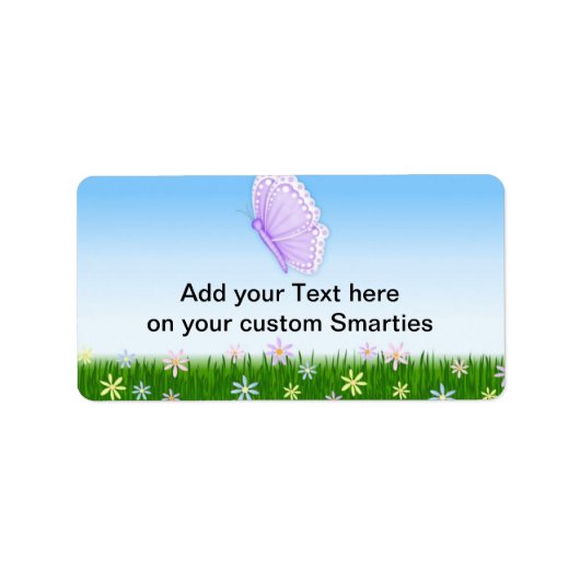 Birthday Butterfly Smartie Candy Wrappers Labels Adressaufkleber (Vorne)