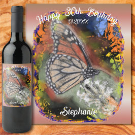 Birthday Butterfly Weinetikett