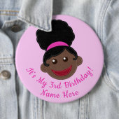 Birthday Button Afro Puff Girl (Beispiel)
