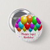 Birthday Button für die passende Karte - anpassbar (Vorne & Hinten)