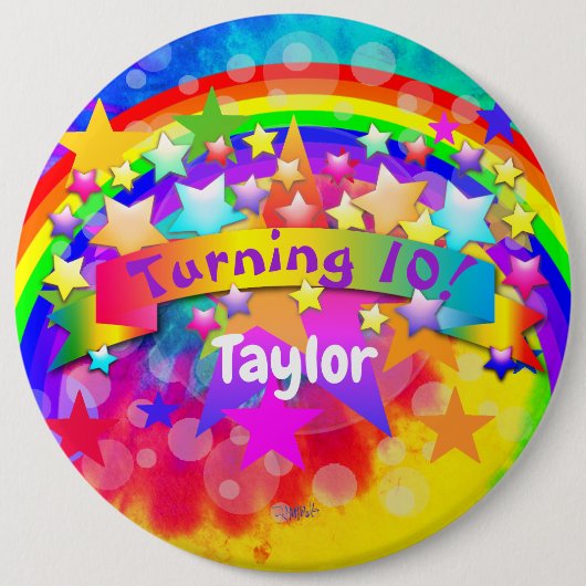 Birthday Button - Rainbow Design HAMbyWG (Vorderseite)