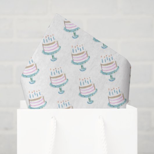 Birthday Cake Art Candles Celebration Seidenpapier (Geschenktüte)