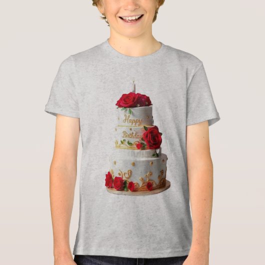 Birthday Cake Art entwirft T - Shirt (Vorderseite)