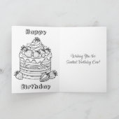 Birthday Cake Berries und Blume Personalisiert Karte (Innenseite)