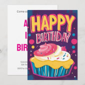 Birthday Cake Birthday Party Einladung (Vorne/Hinten)