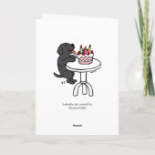 Birthday Cake Black Labrador Cartoon Karte (Rückseite)