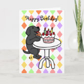 Birthday Cake Black Labrador Cartoon Karte (Vorderseite)