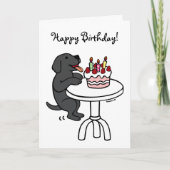 Birthday Cake Black Labrador Cartoon Schlicht Karte (Vorderseite)