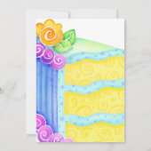 Birthday Cake Blue Yellow Floral 40. Party Einladung (Rückseite)