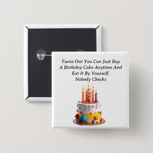 Birthday Cake Button (Vorne & Hinten)