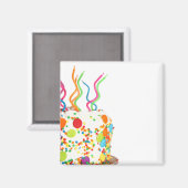 Birthday Cake Button Magnet (Vorderseite/Rückseite)