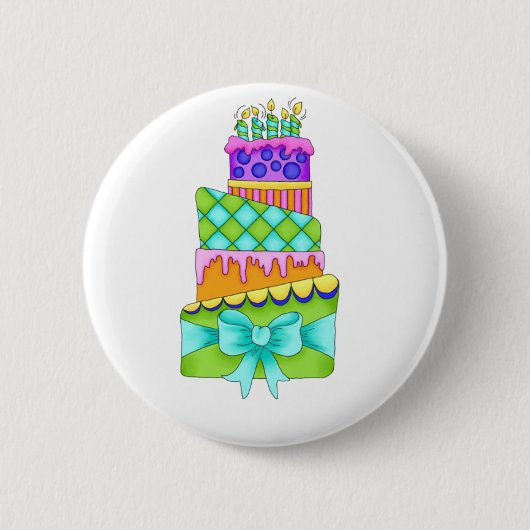 Birthday Cake Button - (Schlicht) (Vorderseite)
