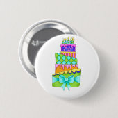 Birthday Cake Button - (Schlicht) (Vorne & Hinten)