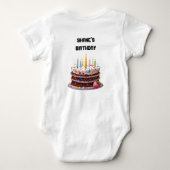 Birthday Cake Candles Custom Personalisiert Celebr Baby Strampler (Rückseite)