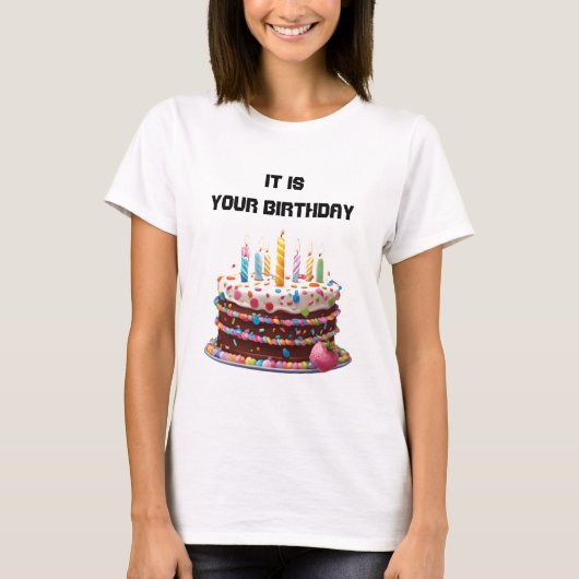 Birthday Cake Candles Custom Personalisiert Celebr T-Shirt (Vorderseite)