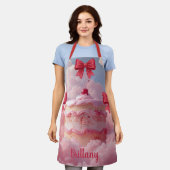 Birthday cake, cherry and clouds Apron Schürze (Getragen)