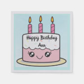 Birthday Cake Design Paper Napkin Serviette (Vorderseite)
