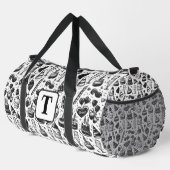 Birthday cake doodle schwarz-weiß Muster 4 Duffle Bag (Rechte Ecke)