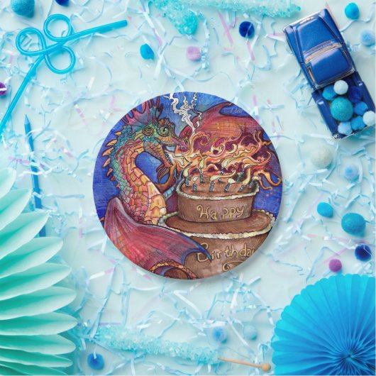 Birthday Cake Dragon Pappteller (Party)