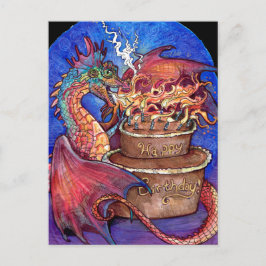 Birthday Cake Dragon Postkarte